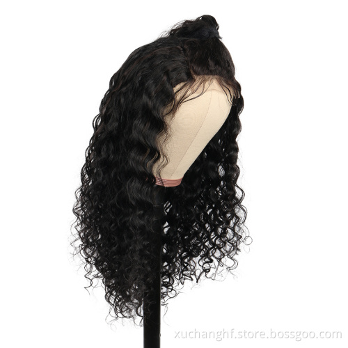 Wholesale Deep Wave Curly Lace Front Wigs Brazilian 100% Virgin Human Hair Transparent HD Lace Frontal Wig for Black Women